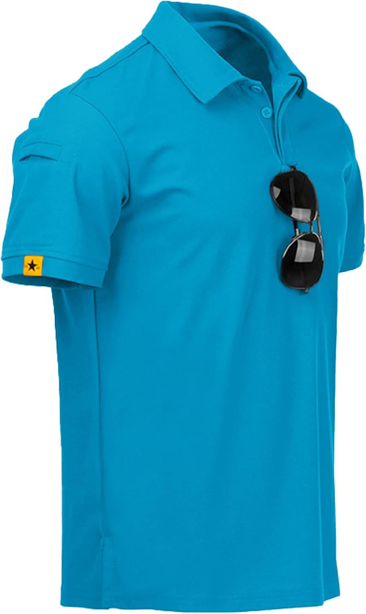 JACKETOWN Herren Kurzarm Poloshirt Schnelltrocknend Atmungsaktives Tshirt Tennis Sommer Poloshirts M