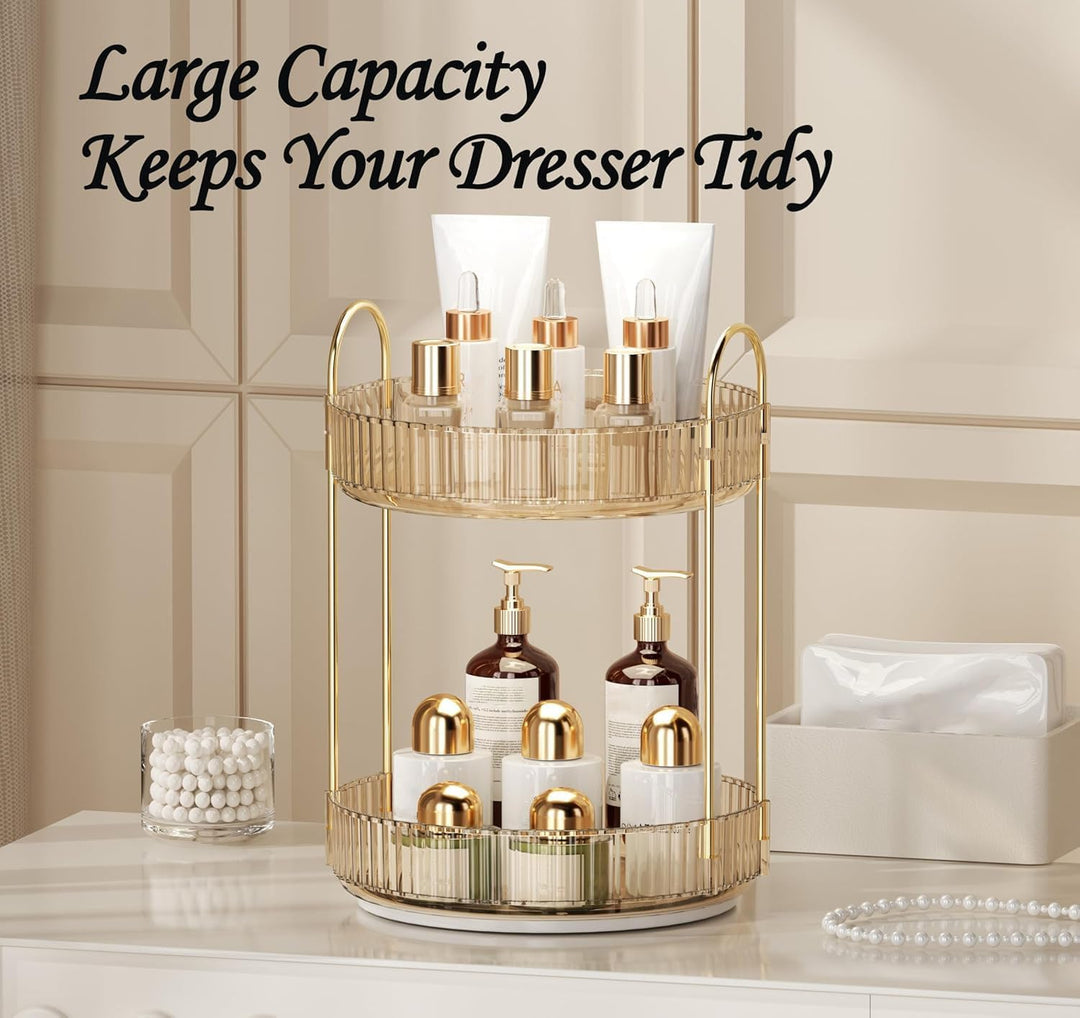 Make Up Organizer, 360° Drehbar Grosse Kapazität Kosmetik Organizer, Multifunktionaler Kosmetik Aufb