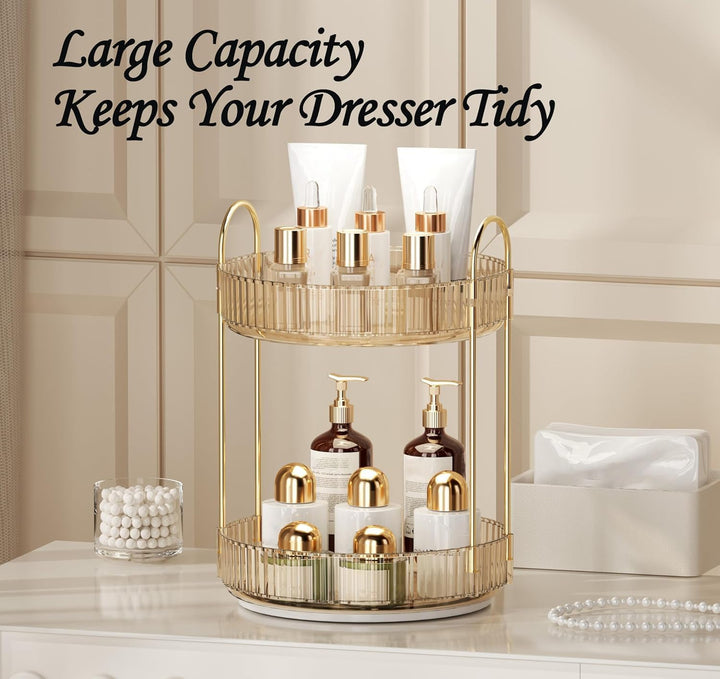 Make Up Organizer, 360° Drehbar Grosse Kapazität Kosmetik Organizer, Multifunktionaler Kosmetik Aufb