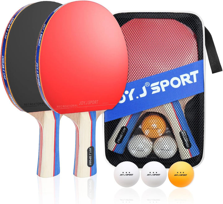 Tischtennisschläger, Pingpong-Schläger Set mit 2 Schläger und 3 Bällen, Tischtennis-Schläger für Anf
