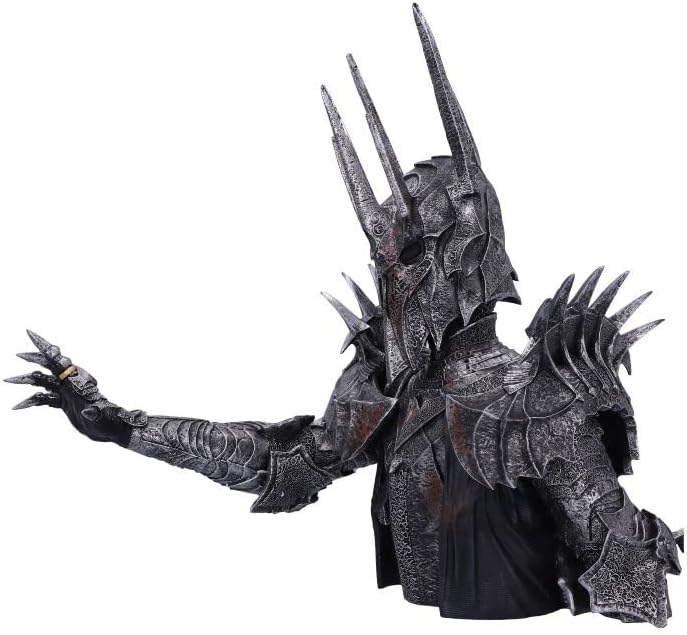 Nemesis Now Offizielles Lizenzprodukt Herr der Ringe, Sauron-Büste, Silber, 39 cm