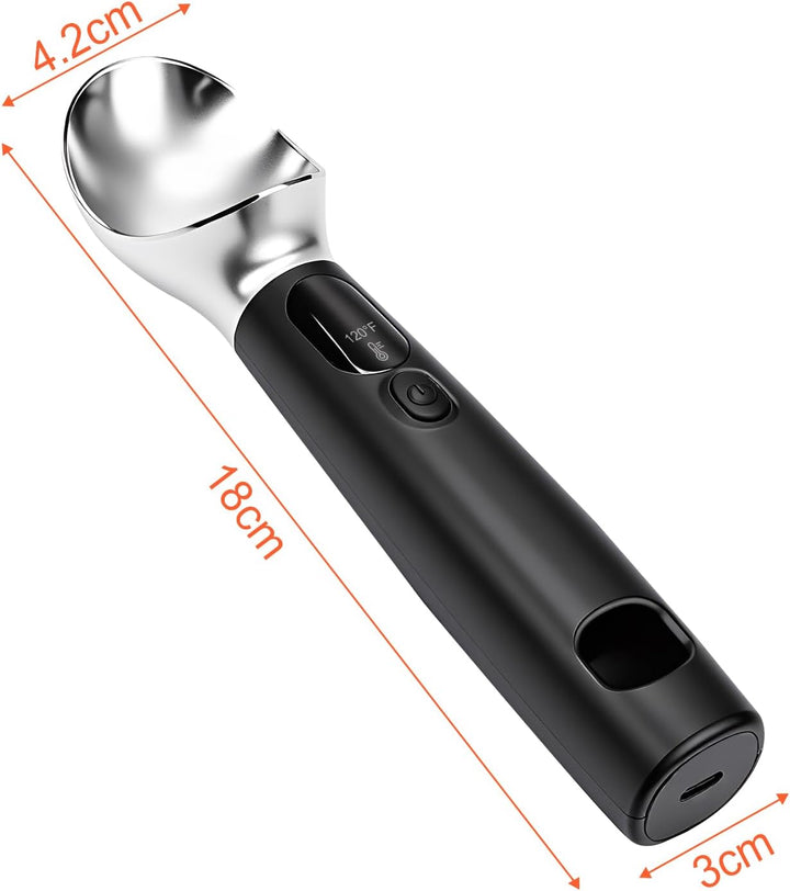 Beheizter Eisportionierer,Wärmender Eisportionierer mit 3-Stufig Einstellbaren–120/140/160°F, LED-Di