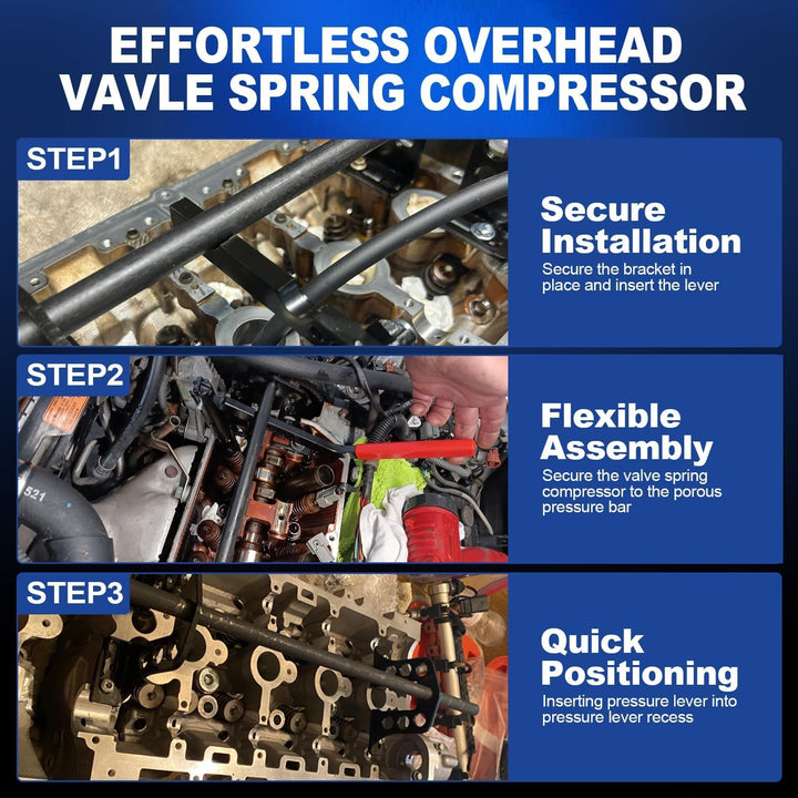 FreeTec Druckluft Ventilfederspanner Ventilschaftdichtung wechseln Montage Werkzeug Motorzylinder OH