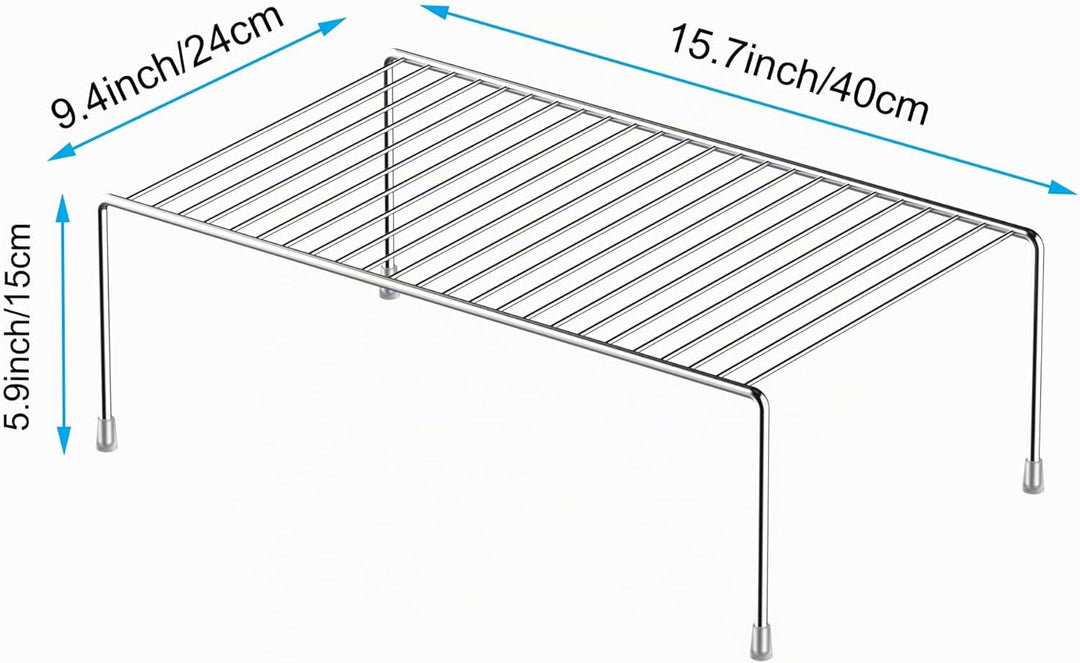 IPEGTOP Küche-Schrank-Organisator, Set von 4 grossen (40 x 24 cm) rostfreien Edelstahl-Gitternregale