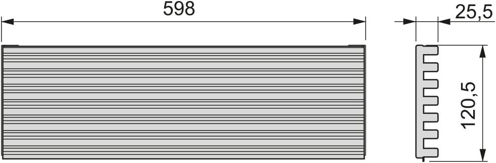 Emuca 8934869 Belüftungsgitter für Kühlschrank/Herd aus Rostfreier Aluminiumeloxierung, Rostfreier A