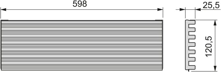 Emuca 8934869 Belüftungsgitter für Kühlschrank/Herd aus Rostfreier Aluminiumeloxierung, Rostfreier A