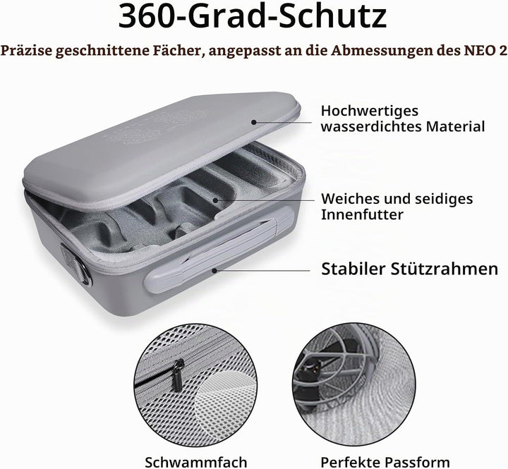 Tasche DJI Neo2 Drohne,Carrying Case für DJI Neo2 mit 2 Akkus,Ladestation,Neo 2 kleine Tragetasche m