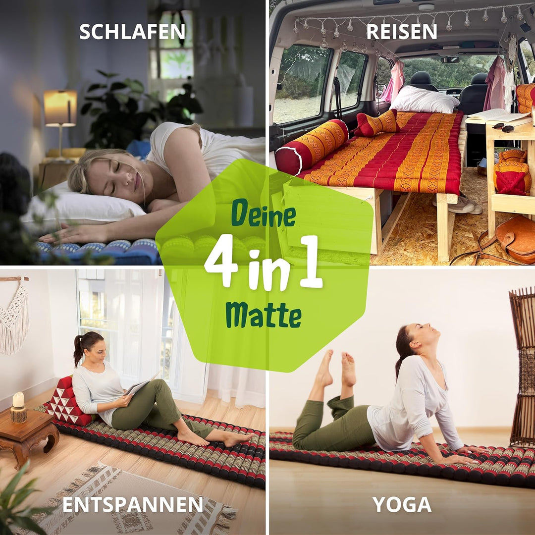 livasia Rollmatte Rollmatratze L-200x110x4,5cm, Gästebett Gästematratze 1 Person, Reisebett Kofferra