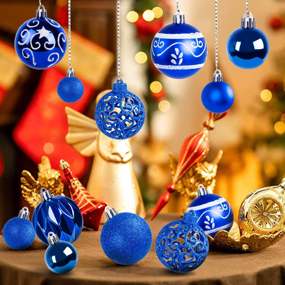 Ywlake Weihnachtskugel Ornamente Set für Weihnachtsbaum, 100-pcs Weihnachtsbaum Dekorationen Set Bru