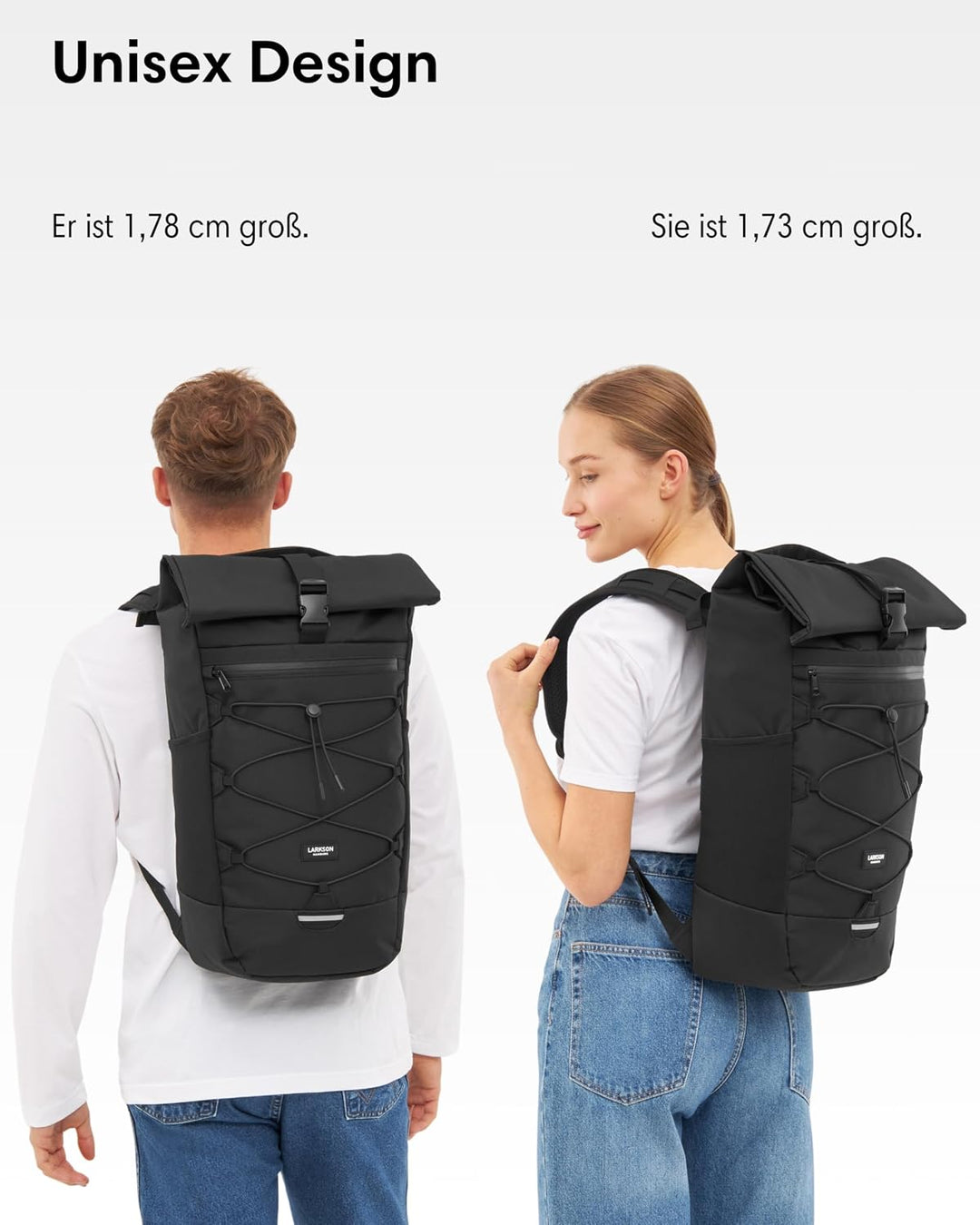 LARKSON Wanderrucksack Damen &amp; Herren Schwarz – Arvid, Schwarz