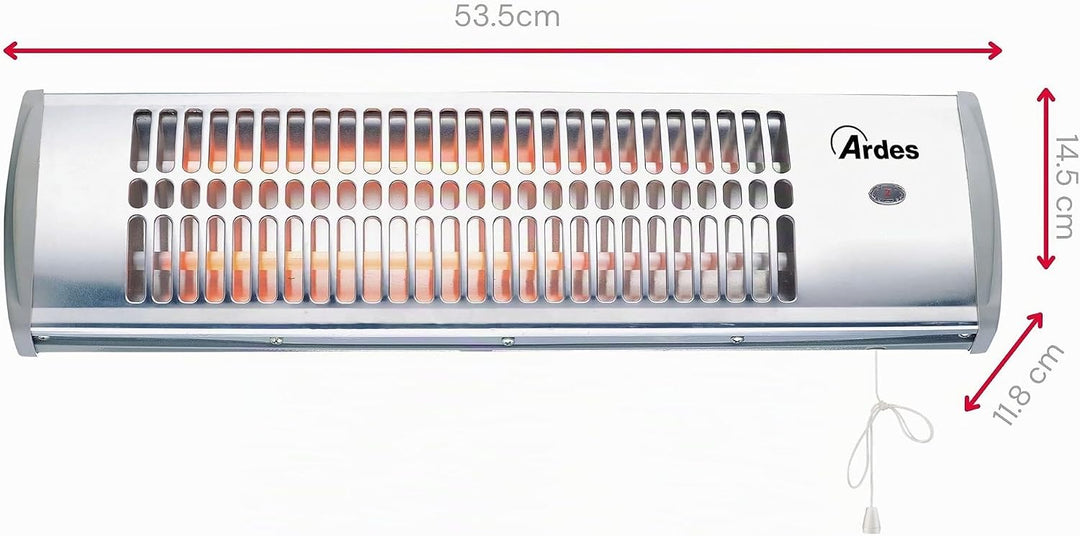 ARDES - AR437B Wand-Quarz-Heizer QUARTZ, Quarz-Heizer für den Innen-/Aussenbereich, Wand-Heizlüfter