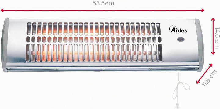ARDES - AR437B Wand-Quarz-Heizer QUARTZ, Quarz-Heizer für den Innen-/Aussenbereich, Wand-Heizlüfter