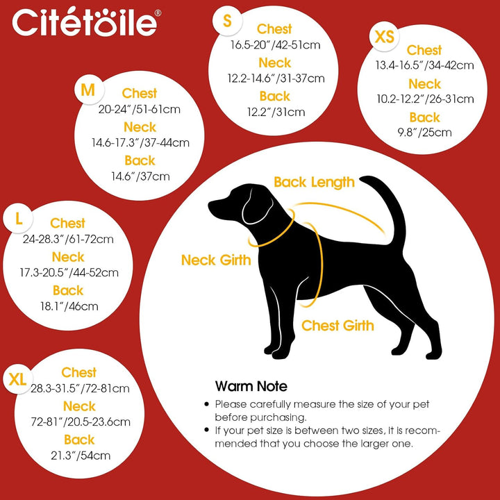 CITÉTOILE Wintermantel Hundemantel, Warme Winterjacken mit Fleece für Hunde,Hundejacke Hundekleidung