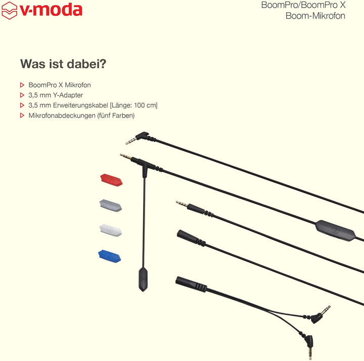 V-MODA BoomPro X Mikrofon für Gespräche, Remote-Arbeiten und Gaming, Black, One size Single V-MODA B
