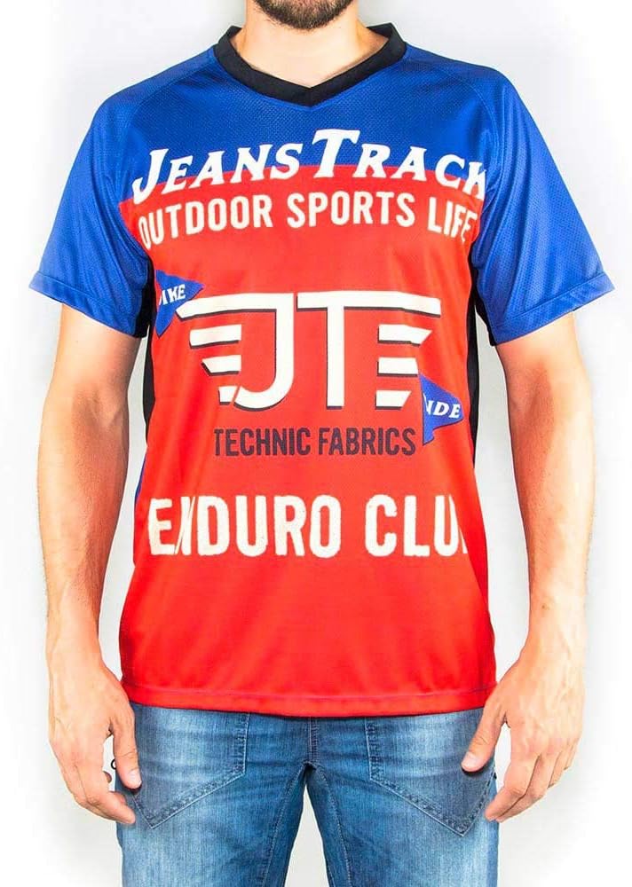 Jeanstrack Enduro Extr Technisches MTB Shirt XL Rot / Blau, XL Rot / Blau