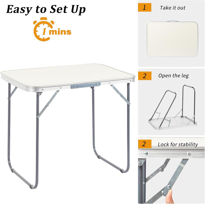 Bonnlo Klapptisch, Gartentisch Wetterfest, Balkontisch Klappbar – Tragbarer Mehrzwecktisch als Essti