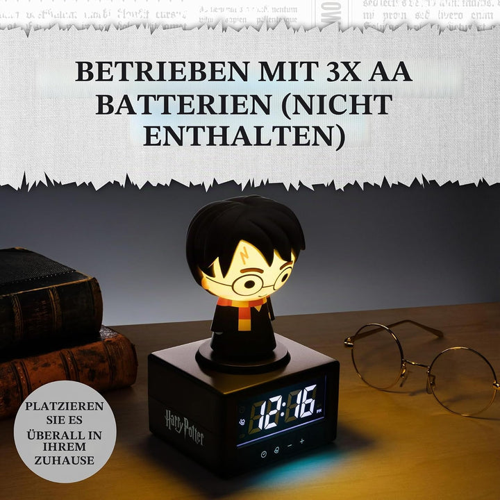 Paladone Harry Potter Digitaler Wecker - Offiziell lizenziert, Stimmungslicht mit Harry, Nachtlicht