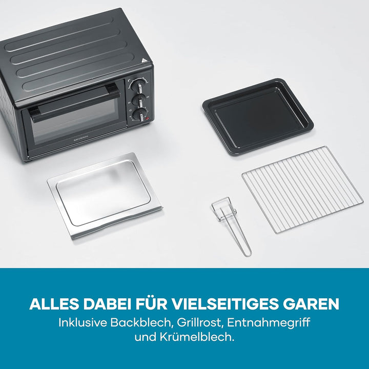 Severin Back- und Toastofen, Bake&Toast, 20L, bis 230°C, 120Min. Timer, Mini-Backofen, Ober- und Unt