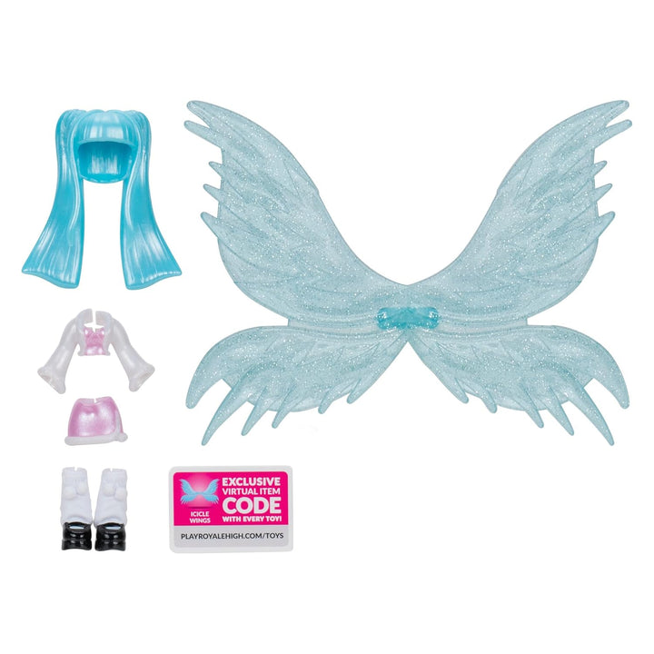 Royale High 7,6 cm Ice Fairy Fashion Doll - 1 Figur mit 9 Modeaccessoires - Virtueller Artikelcode e