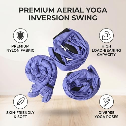 Aerial Yoga Hängematte mit, 6 Griffen Yogatuch für Studio Zuhause Hammock Swing Set für Inversionsüb