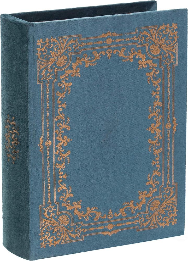 Dekorative Aufbewahrungsbox in Buchform, Vintage-Stil, Blau, Blau