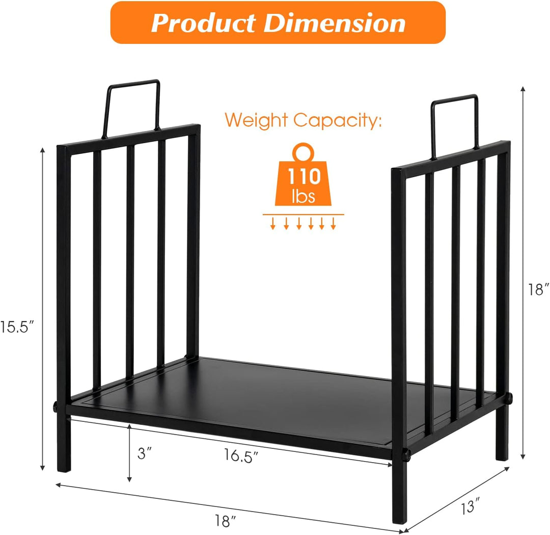 FANTASK Metall Kaminholzregal 45 x 33 x 46 cm, Brennholzregal bis 50kg, Feuerholzregal, Kaminholzstä