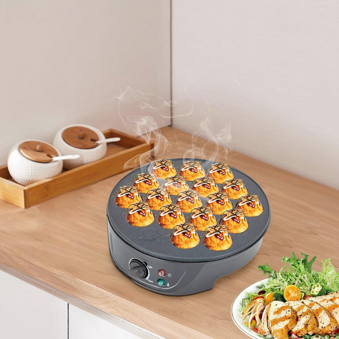 Takoyaki Grill Tablett Gusseisen Pancake Ball Maker mit 18-Hole Loch | 750W Maschine zur Herstellung