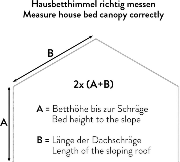 Hausbett Himmel Deko Set, Betthimmel Hausbett aus Musselin - 1 Betthimmel & 1 Wimpelkette, für Junge
