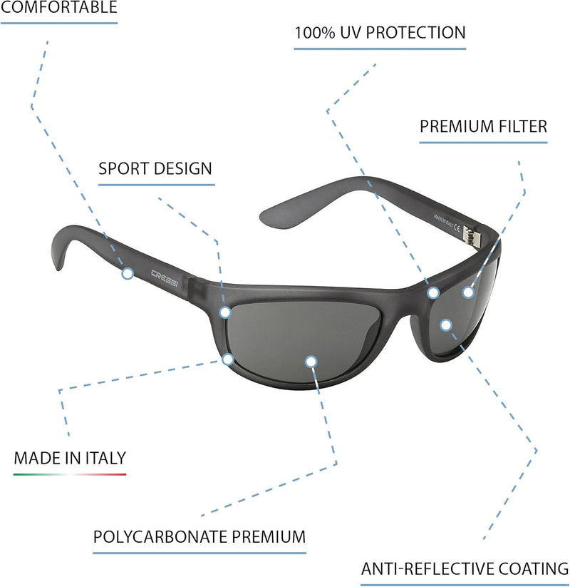 Cressi Italienisch-Sonnenbrille-Qualität - Verschiedene Modelle / Farben - Polarized / Anti-Glare mi