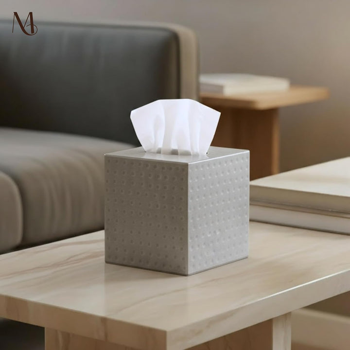 Monarch Living Monarch Handgehämmert Tückerbox-Abdeckung Tissue Box Cover Zinnfarben Zinnfarben Tück