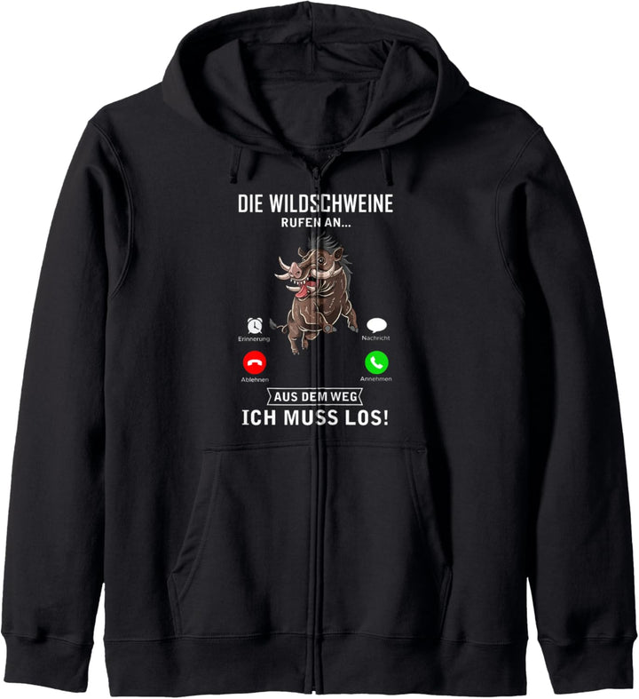 Die Wildschweine rufen Heil Reh Hunter Weidmannsheil Hunt Kapuzenjacke