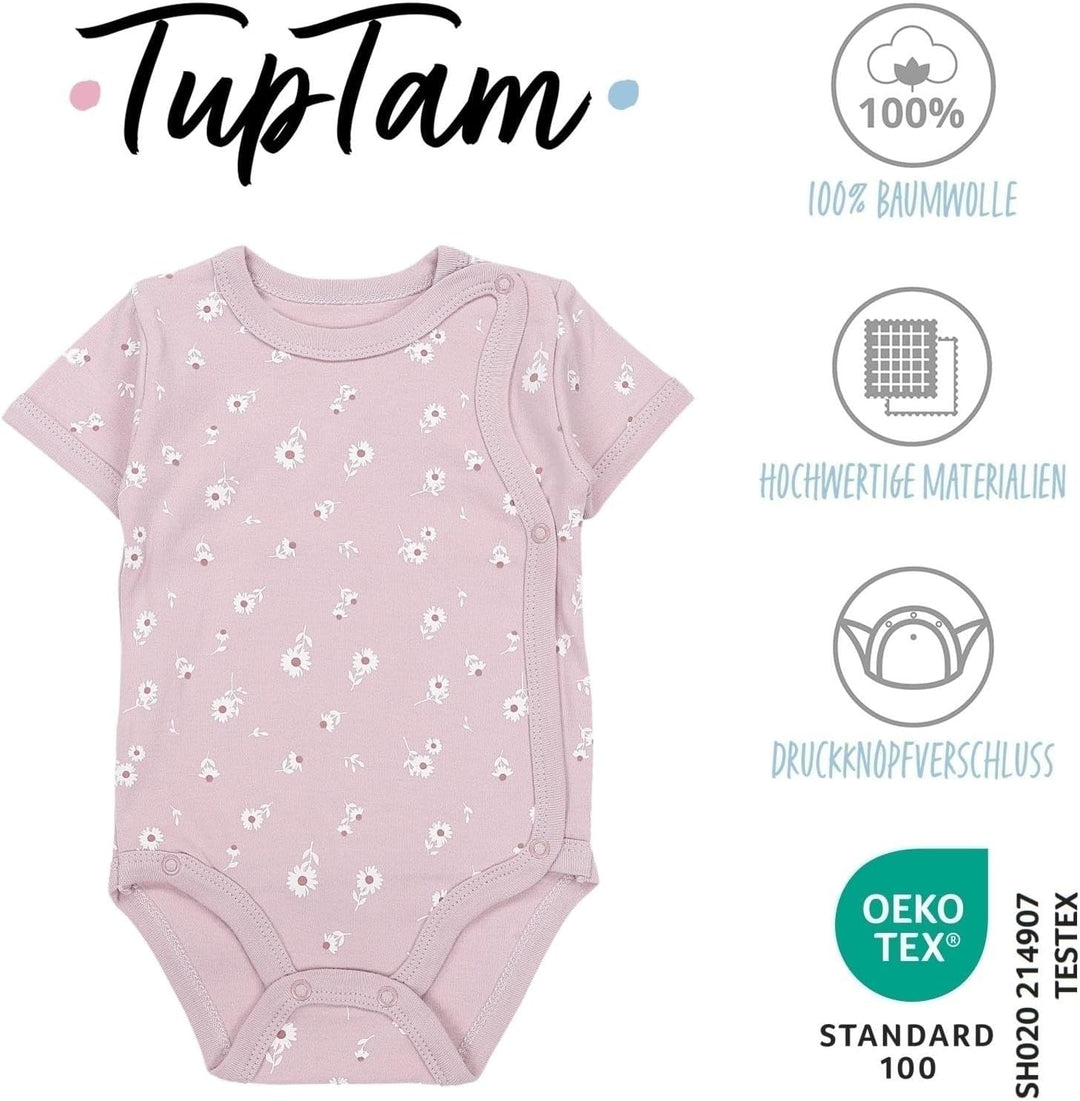 TupTam Baby Body Kurzarm 5er Pack – Wickelbody Body Baby aus Baumwolle für Jungen und Mädchen 50 Pin