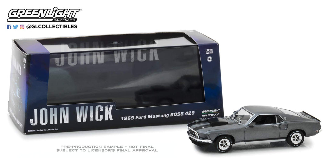 Greenlight 1969 Ford Mustang BOSS 429 John Wick 1:43 86540