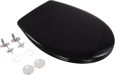 'aquaSu® Schwarzer Toilettendeckel nachhaltig Davoli, WC-Sitz mit Absenkautomatik, Made in EU, aus 1