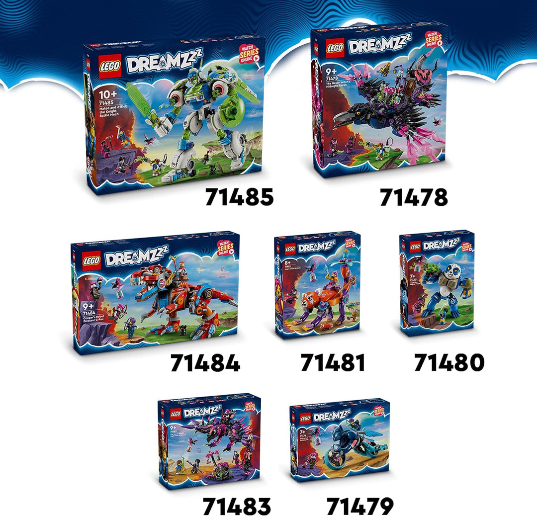 LEGO DREAMZzz 2-in-1 Logan der mächtige Panda, Fantasy-Spielzeug mit 2 Minifiguren, Spielset mit Tie