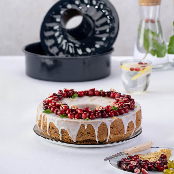 Dr. Oetker Garantieform Ø 26 cm Back-Liebe Emaille mit Flachboden und Rohrboden – Runde Ring-Backfor