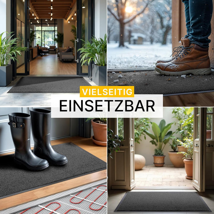 Entrando Fussmatte 90x150 cm flach & waschbar – Schmutzfangmatte für Eingangsbereich, Innenraum & üb