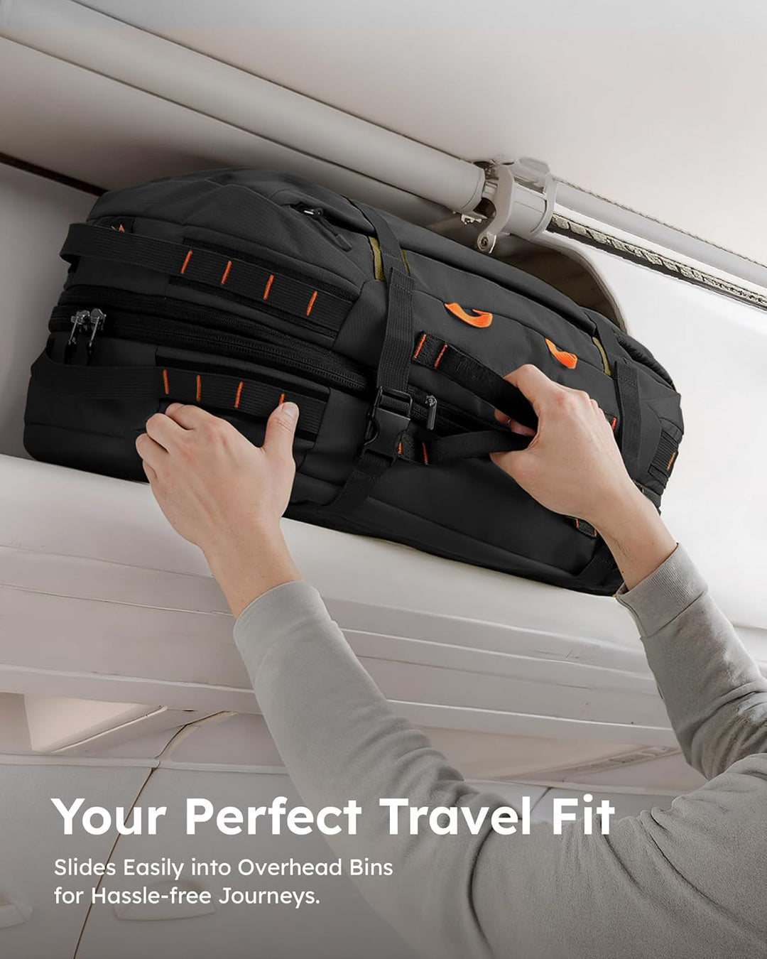 Tolaccea Reiserucksack, Handgepäck Rucksack Flugzeug, TSA-Freundlicher Laptop Rucksack 15,6 Zoll, Er