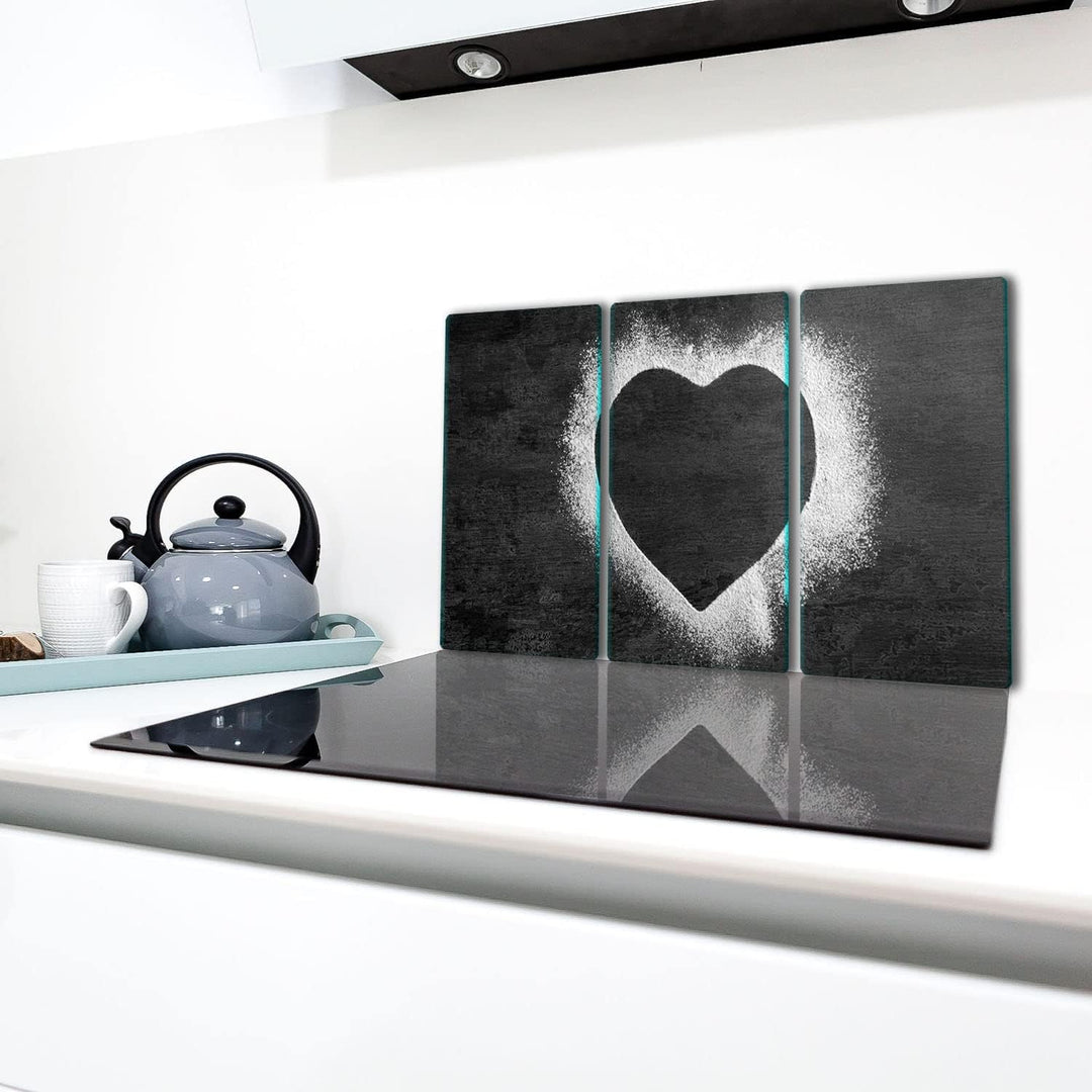 TMK | Herdabdeckplatten ceranfeld 3 Teilig 30x52 cm | Ceranfeldabdeckung Küche Elektroherd Induktion