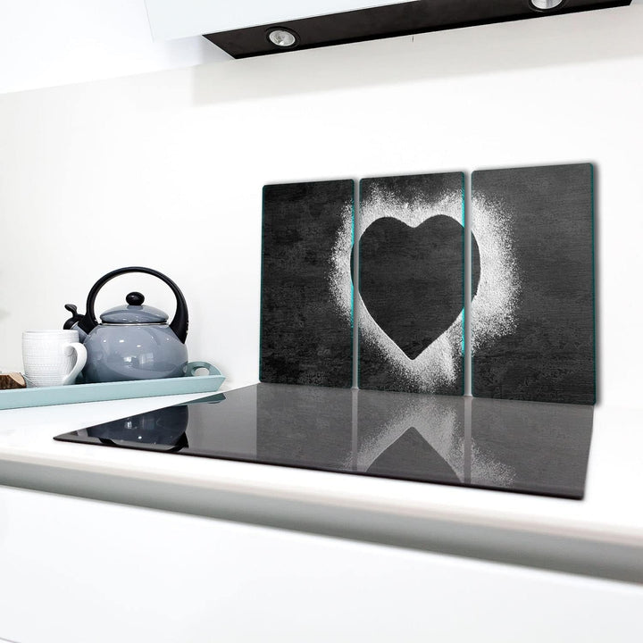 TMK | Herdabdeckplatten ceranfeld 3 Teilig 30x52 cm | Ceranfeldabdeckung Küche Elektroherd Induktion