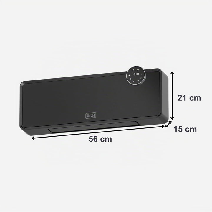 Black+Decker – Keramikheizer BXWSH2001E | 2000W | Einstellbares Thermostat | 24h-Timer | Fernbedienu