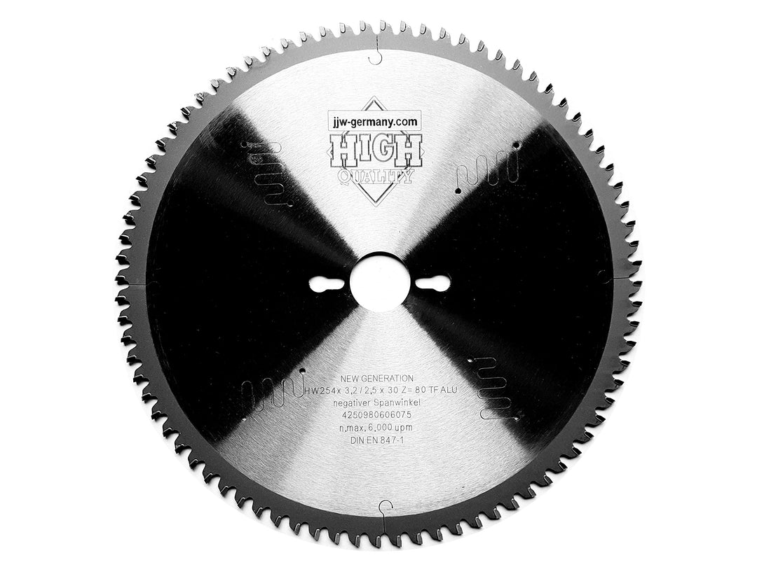jjw-germany HM-Kreissägeblätter 254 x 30 negativer Spanwinkel für Kappsägen in Industriequalität… (2