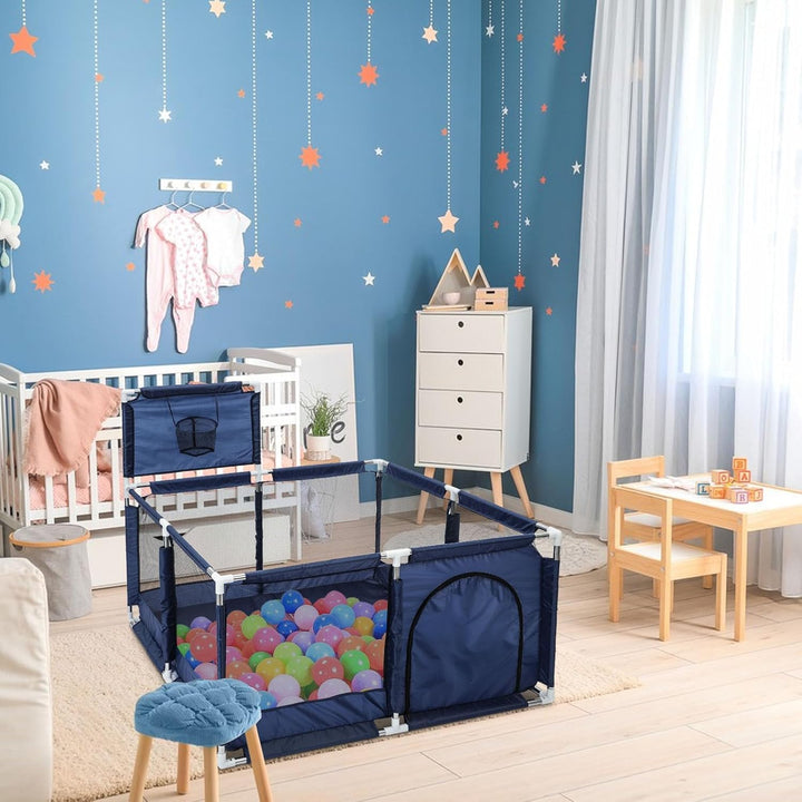 Laufgitter Baby Krabbelgitter Spiellaufstall Spielgitter Baby Laufstall mit Netzgewebe tragbar stabi