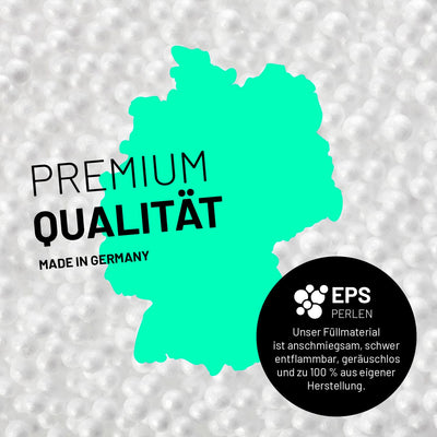 Lumaland Sitzsack Pouf (50 L) | Kompakter Sitzsack mit 3-in-1-Funktion: bequemer Hocker, praktisches