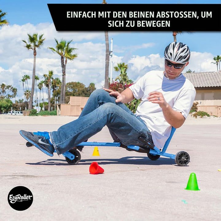 Ezyroller Pro X Fun Fahrzeug Dreirad für Jugendliche und Erwachsene ab 10 Jahre (blau), Blau