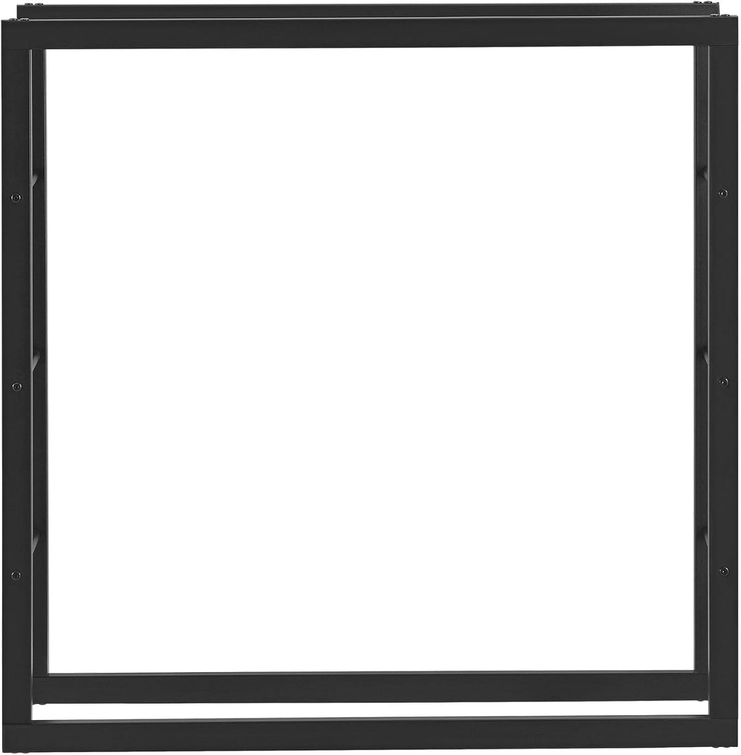 [en.casa] Kaminholzregal 100x100x25cm Brennholzregal Feuerholzregal Holzhalter Schwarz 100 x 100 x 2