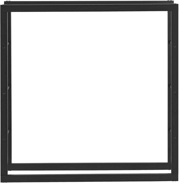 [en.casa] Kaminholzregal 100x100x25cm Brennholzregal Feuerholzregal Holzhalter Schwarz 100 x 100 x 2