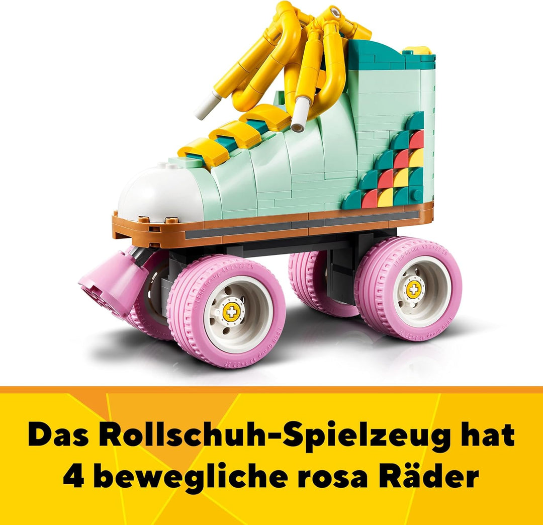 LEGO Creator 3in1 Rollschuh Spielzeug für Mädchen und Jungen mit Mini-Skateboard und Boombox, Retro-