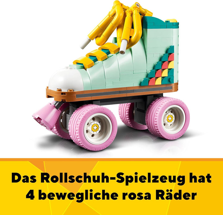 LEGO Creator 3in1 Rollschuh Spielzeug für Mädchen und Jungen mit Mini-Skateboard und Boombox, Retro-