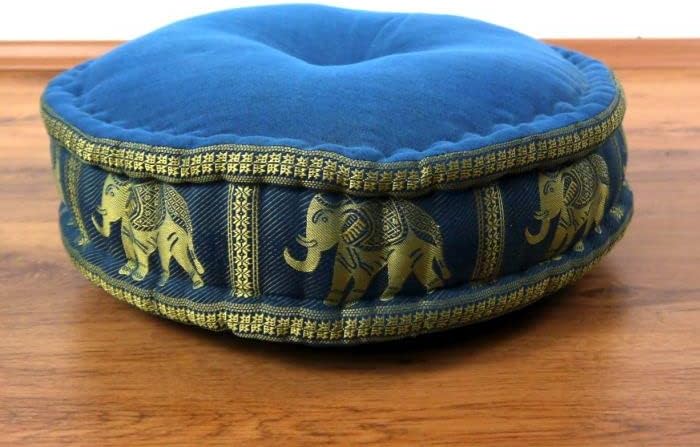 livasia Meditationskissen mit Thaiseide, Yogakissen mit Kapok, Pouf, Bodenkissen für Yoga und Zen Me